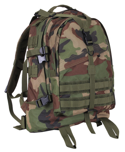 Rothco Large Camo Transport Pack Woodland Camo – Durable Tactical Backpack with MOLLE Compatibility