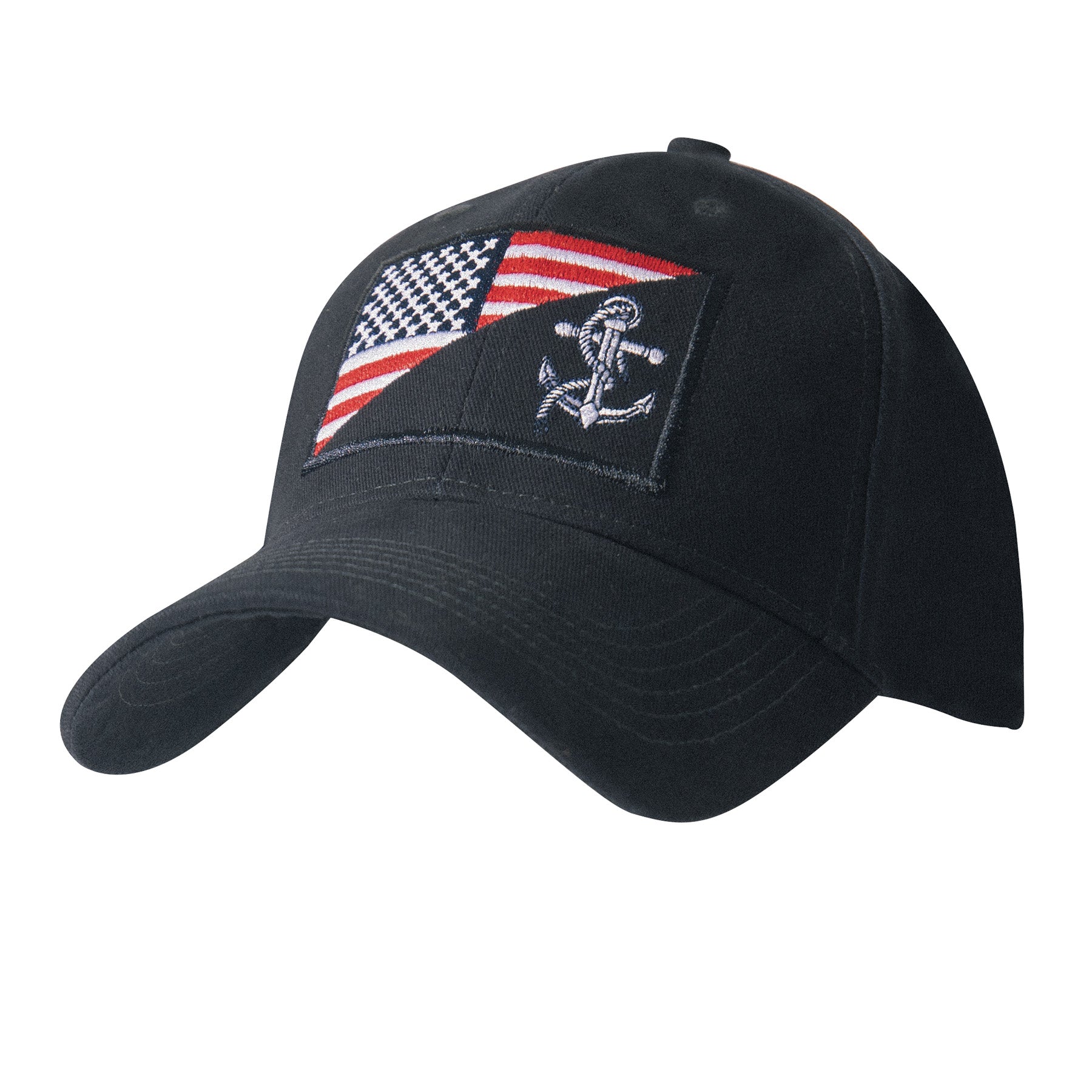 Rothco US Navy Anchor & Flag Low Profile Cap - Navy Blue, Part 10169