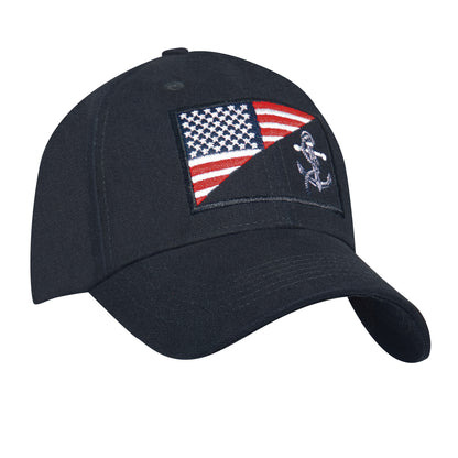 Rothco US Navy Anchor & Flag Low Profile Cap - Navy Blue, Part 10169