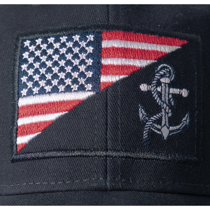 Rothco US Navy Anchor & Flag Low Profile Cap - Navy Blue, Part 10169
