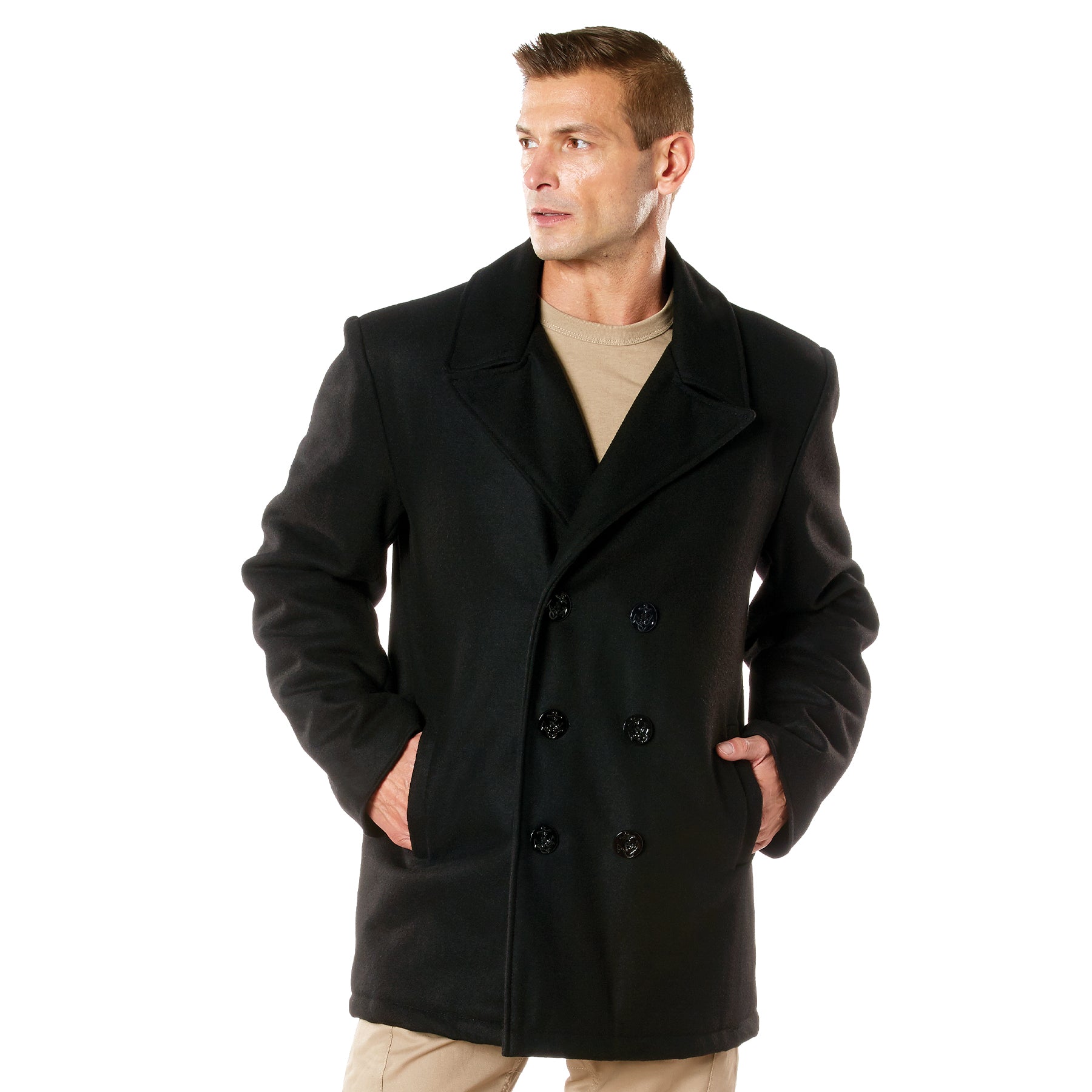 Rothco Naval Heritage Wool Pea Coat Size Small in Black