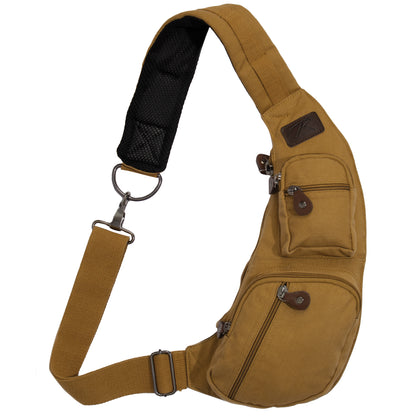 Rothco Crossbody Canvas Sling Bag in Coyote Brown – Versatile Travel and Everyday Carry Solution