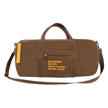 Rothco Canvas Equipment Bag Earth Brown, 24-Inch duffle with Heavy-Duty Construction and Adjustable Shoulder Strap