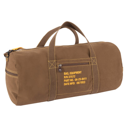 Rothco Canvas Equipment Bag Earth Brown, 24-Inch duffle with Heavy-Duty Construction and Adjustable Shoulder Strap