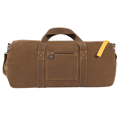 Rothco Canvas Equipment Bag Earth Brown, 24-Inch duffle with Heavy-Duty Construction and Adjustable Shoulder Strap