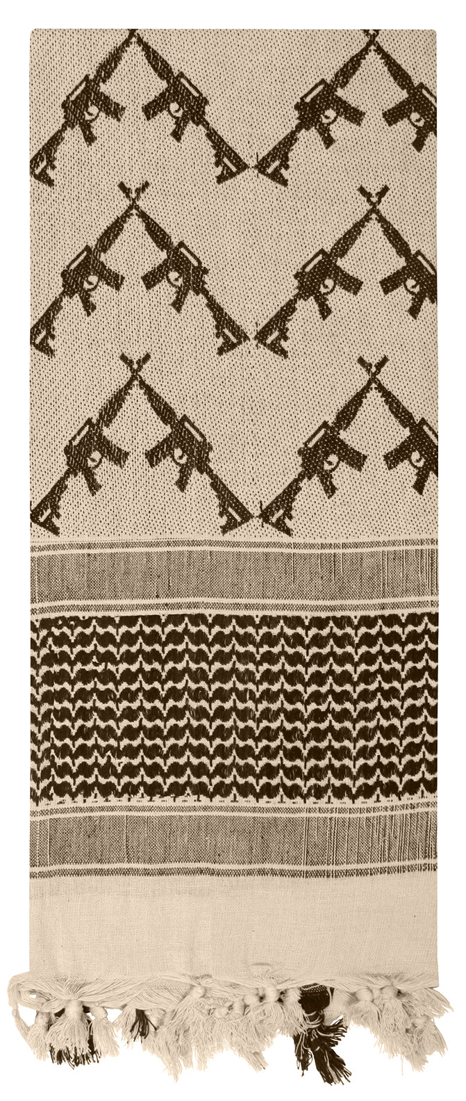 Rothco Crossed Rifles Shemagh Tactical Desert Keffiyeh Scarf Tan - Versatile Military-Style Headwear and Accessory