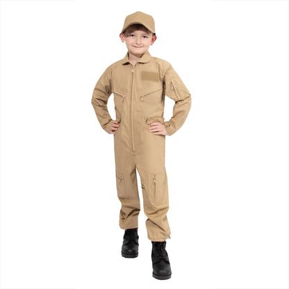 Rothco Kids Flight Suit Khaki Size Large – Authentic Aviator Style for Children