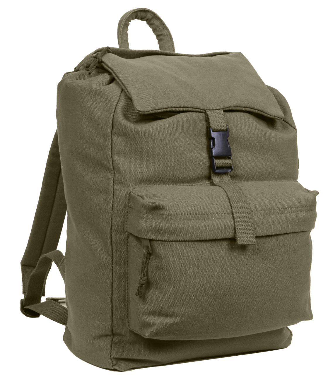 Rothco Canvas Daypack Olive Drab – Durable 34L Outdoor Backpack for Hiking, Travel, and Daily Use
