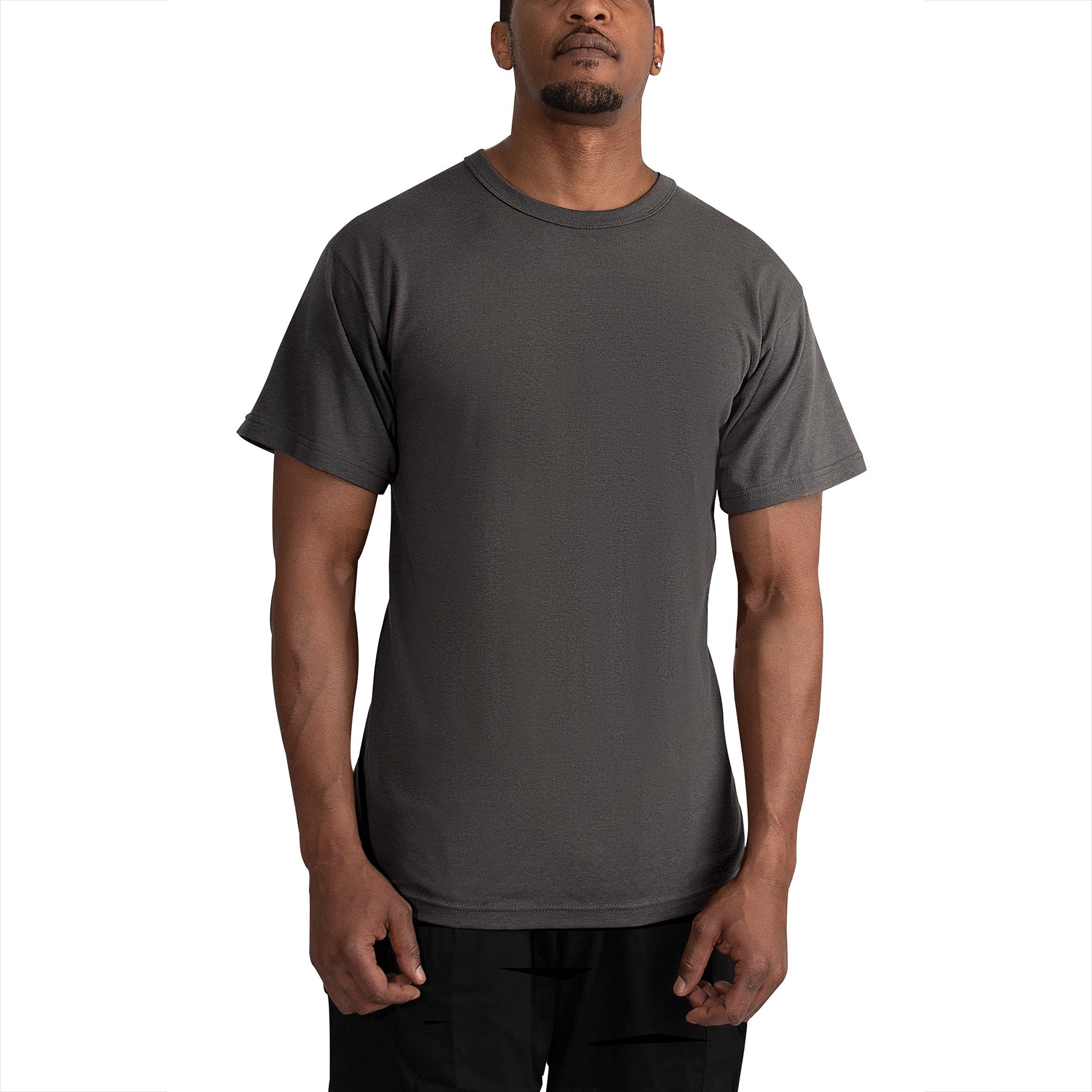 Rothco Solid Color Short Sleeve Crew Neck T-Shirt in Charcoal Grey, Size XL