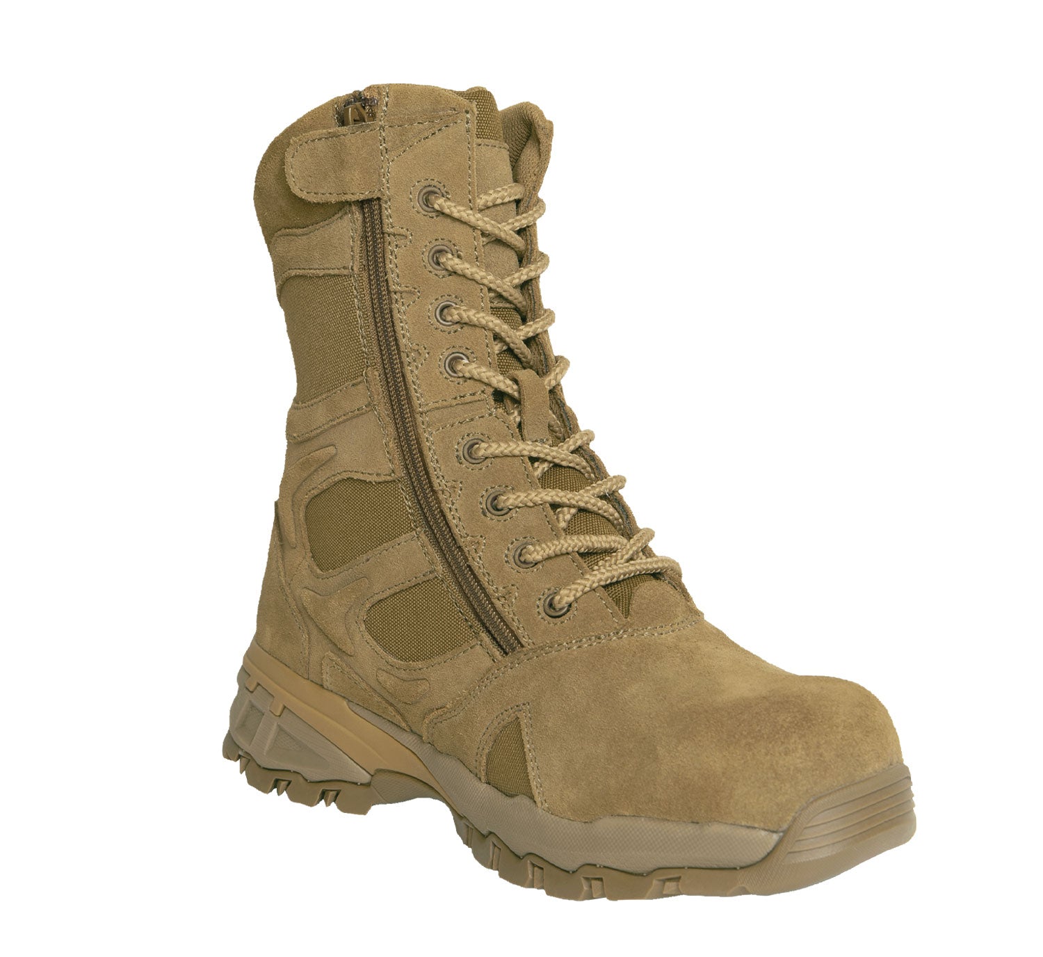 Rothco Forced Entry Composite Toe AR 670-1 Coyote Brown Side Zip Tactical Boot - 8 Inch, Size 9 Wide