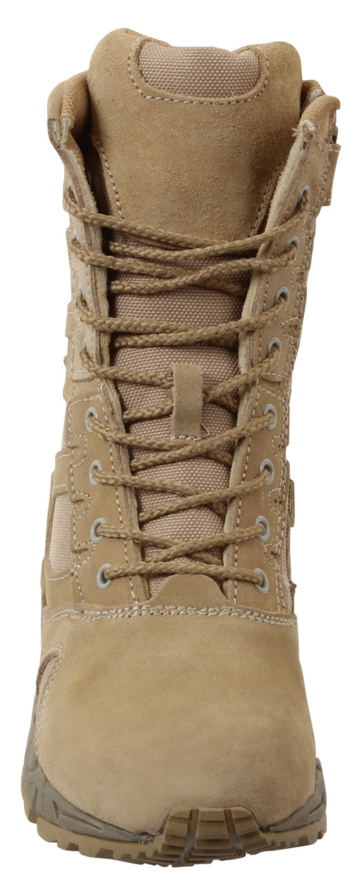 Rothco Forced Entry Deployment Boots with Side Zipper - 8 Inch Tan, Size 8.5, Regular Width