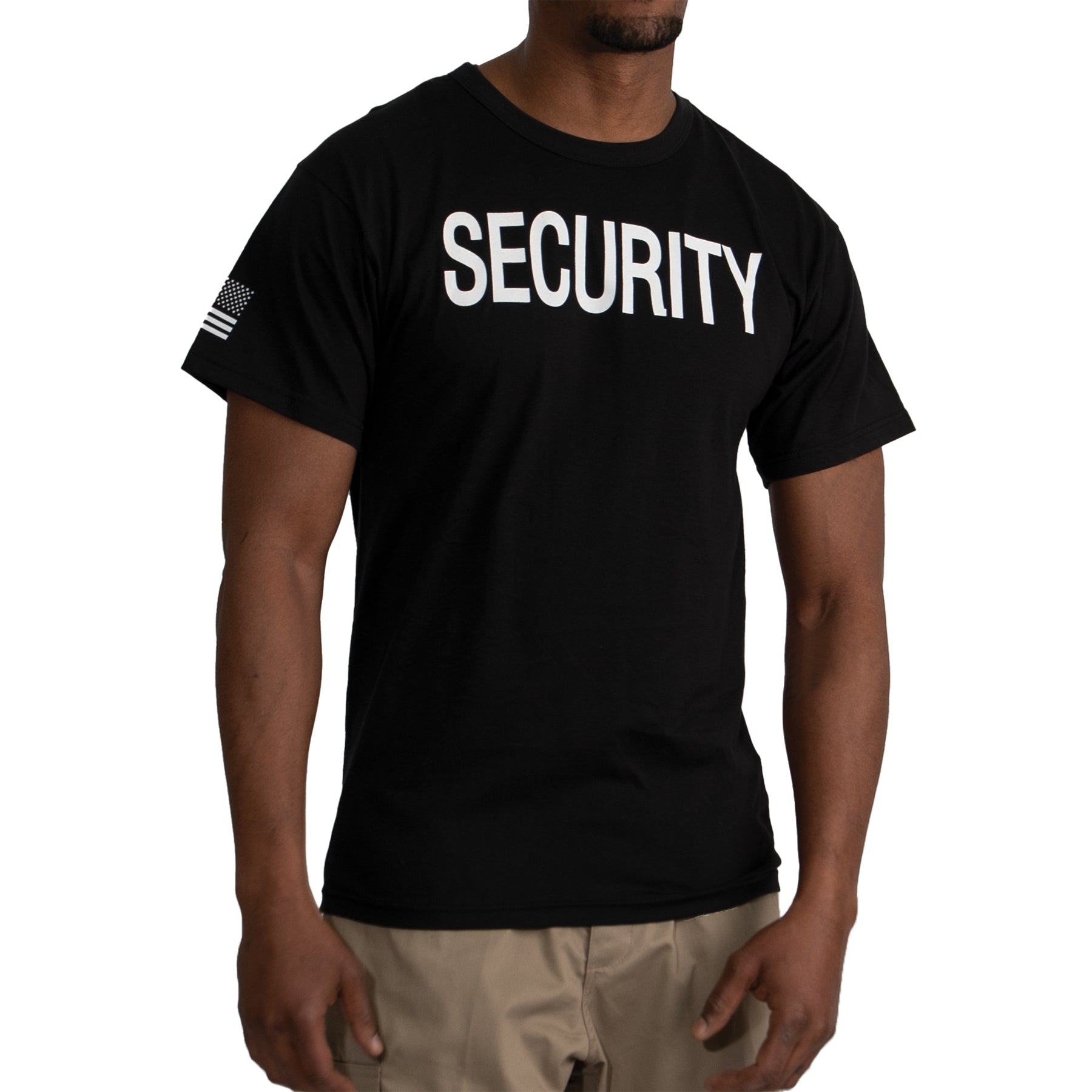 Rothco 2-Sided Security T-Shirt with US Flag on Sleeve - Size XL