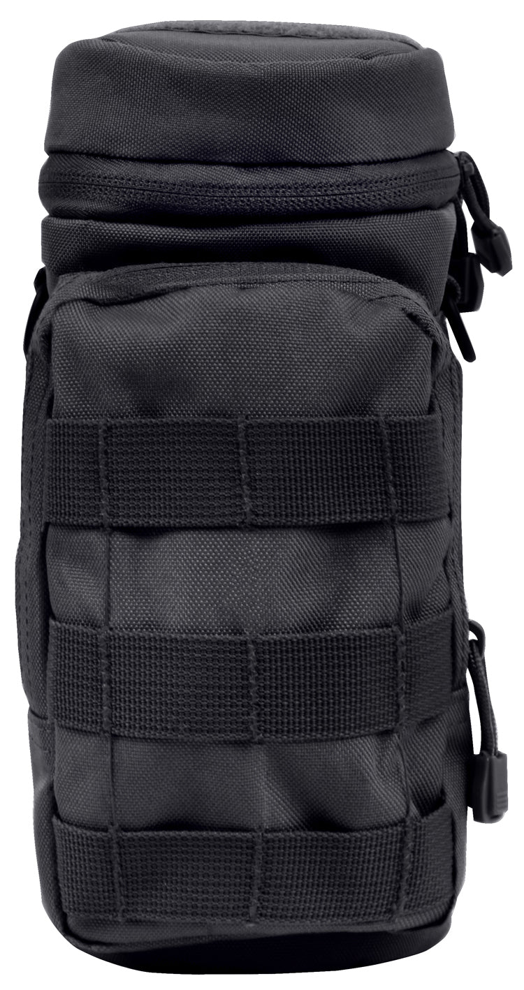 Rothco MOLLE Compatible Water Bottle Pouch Black – Durable Polyester Outdoor Hydration Carrier