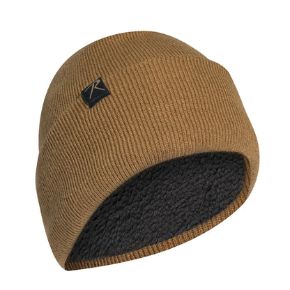 Rothco Deluxe Fine Knit Sherpa-Lined Watch Cap in Coyote Brown - Part 57971