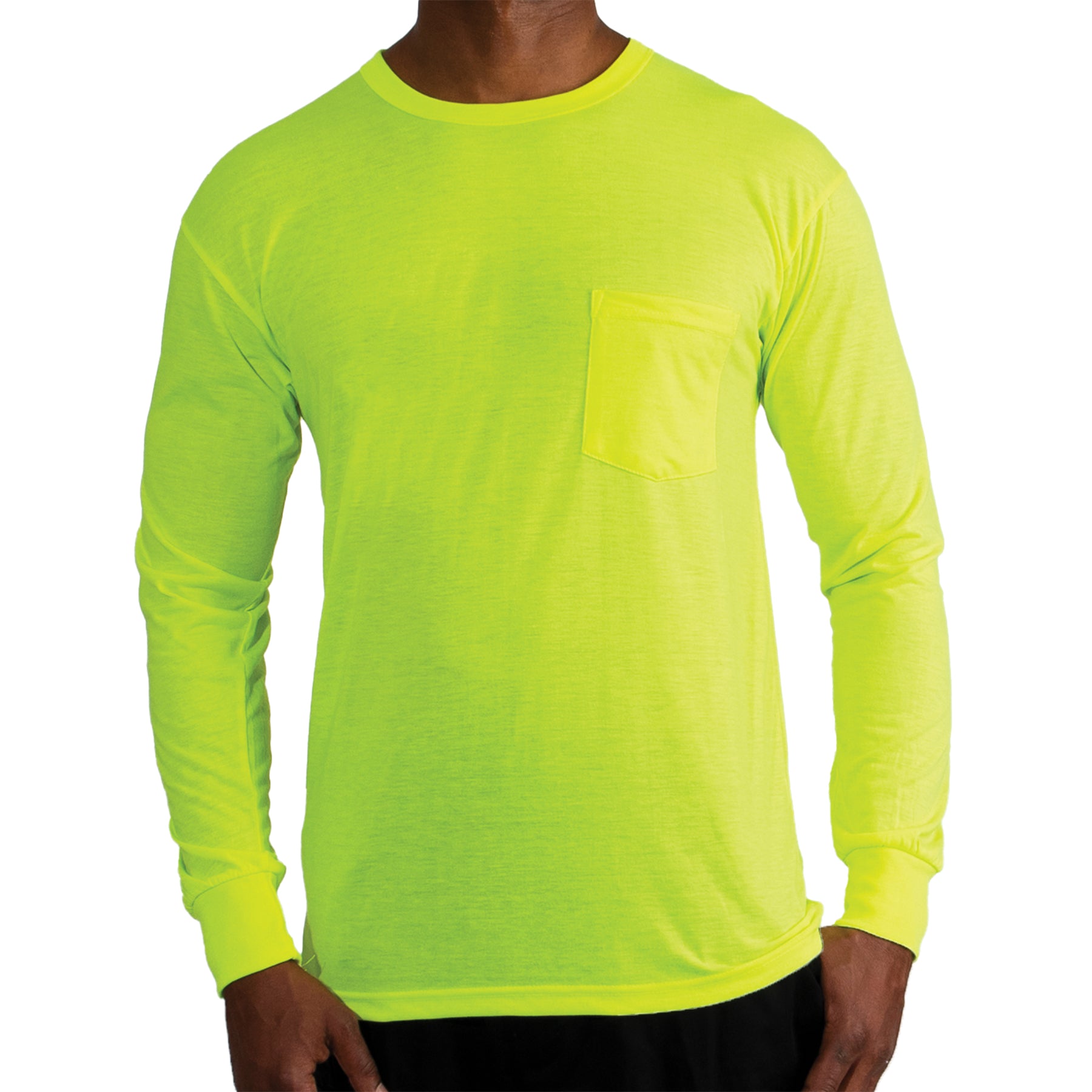Rothco Moisture Wicking Long Sleeve Pocket T-Shirt in Safety Green - Size L