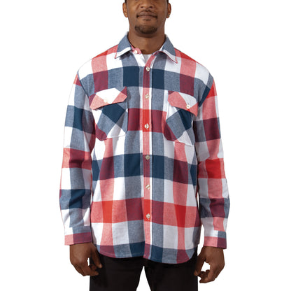 Rothco Extra Heavyweight Buffalo Plaid Flannel Shirt 2XL Red / White / Blue Plaid