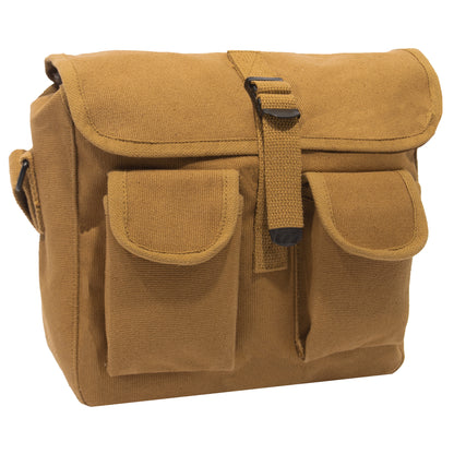 Rothco Canvas Ammo Shoulder Bag Coyote Brown - Military Style Crossbody Bag for Everyday Carry and Shooting Sports