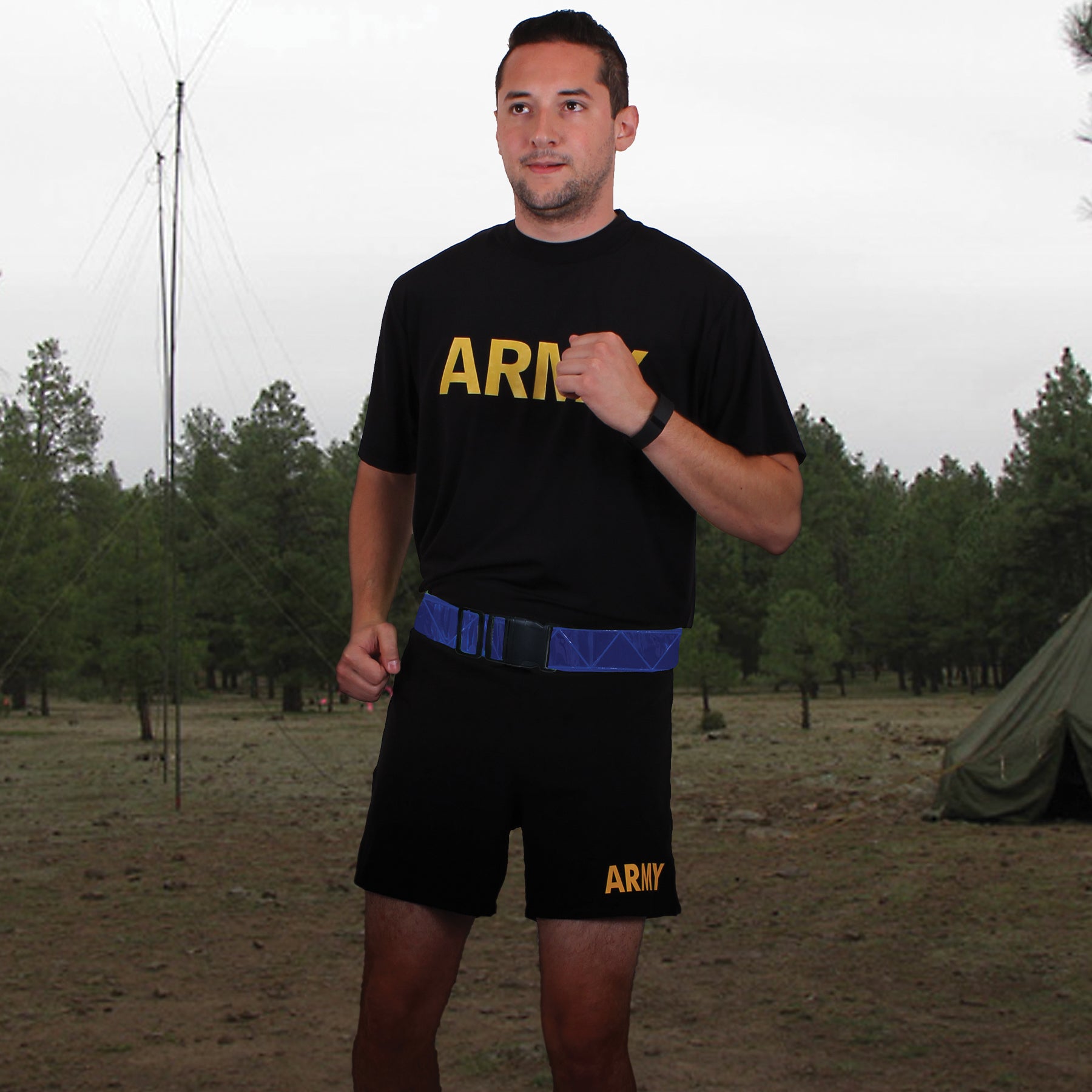 Rothco Reflective Physical Training Belt Blue - Adjustable Nighttime Exercise Belt for Jogging and Outdoor Fitness