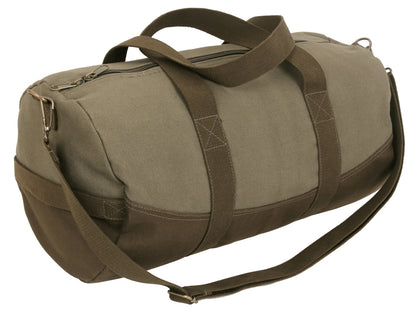 Rothco Two-Tone Canvas Duffle Bag with Brown Bottom – Durable 19-Inch Travel and Gym Bag