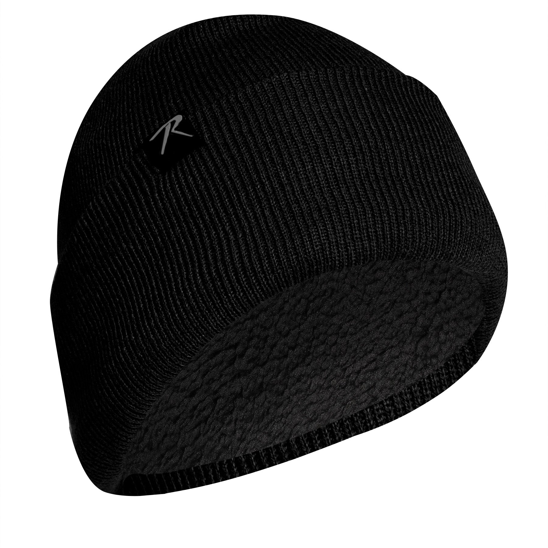 Rothco Deluxe Fine Knit Sherpa-Lined Watch Cap Black - Part 57970