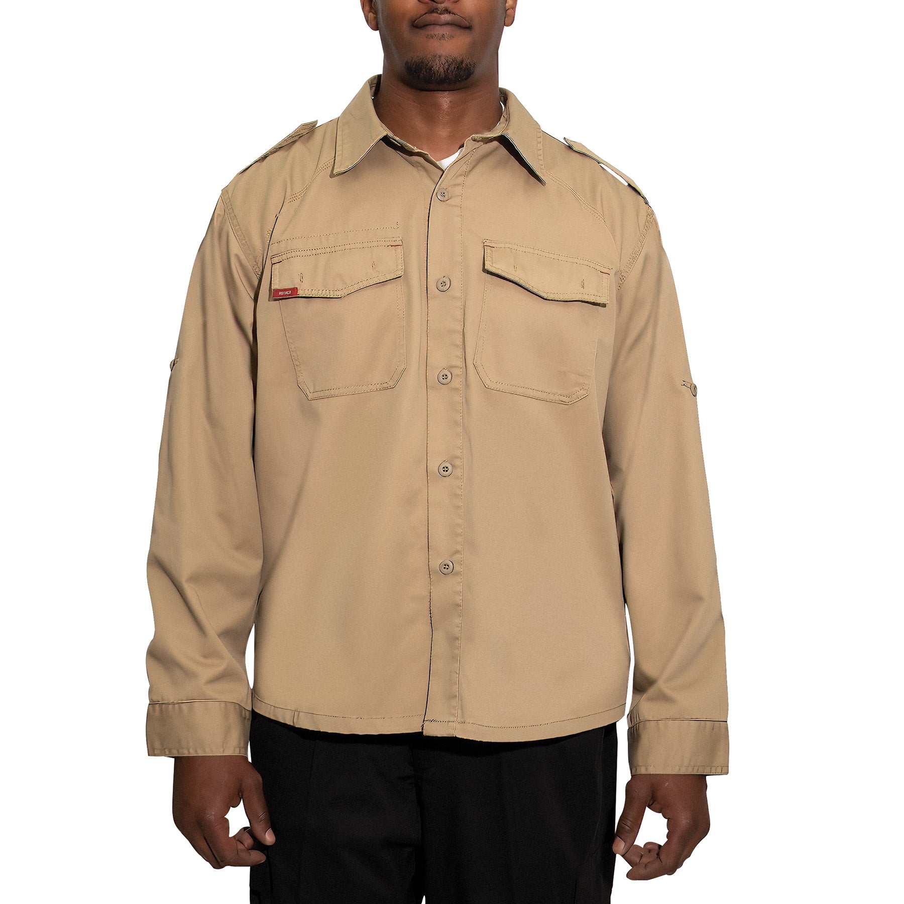 Rothco Vintage Fatigue Shirt Khaki Size Large – Durable 55% Cotton / 45% Polyester Tactical Shirt