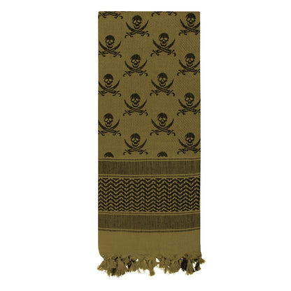 Rothco Skulls Shemagh Tactical Desert Keffiyeh Scarf in Olive Drab