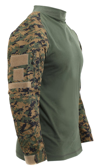 Rothco Tactical Airsoft Combat Shirt in Woodland Digital Camo, Size 2XL