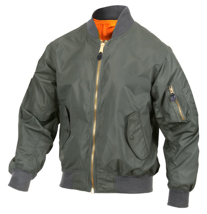 Rothco Lightweight Enhanced Nylon MA-1 Flight Jacket in Sage Green, Size 3XL