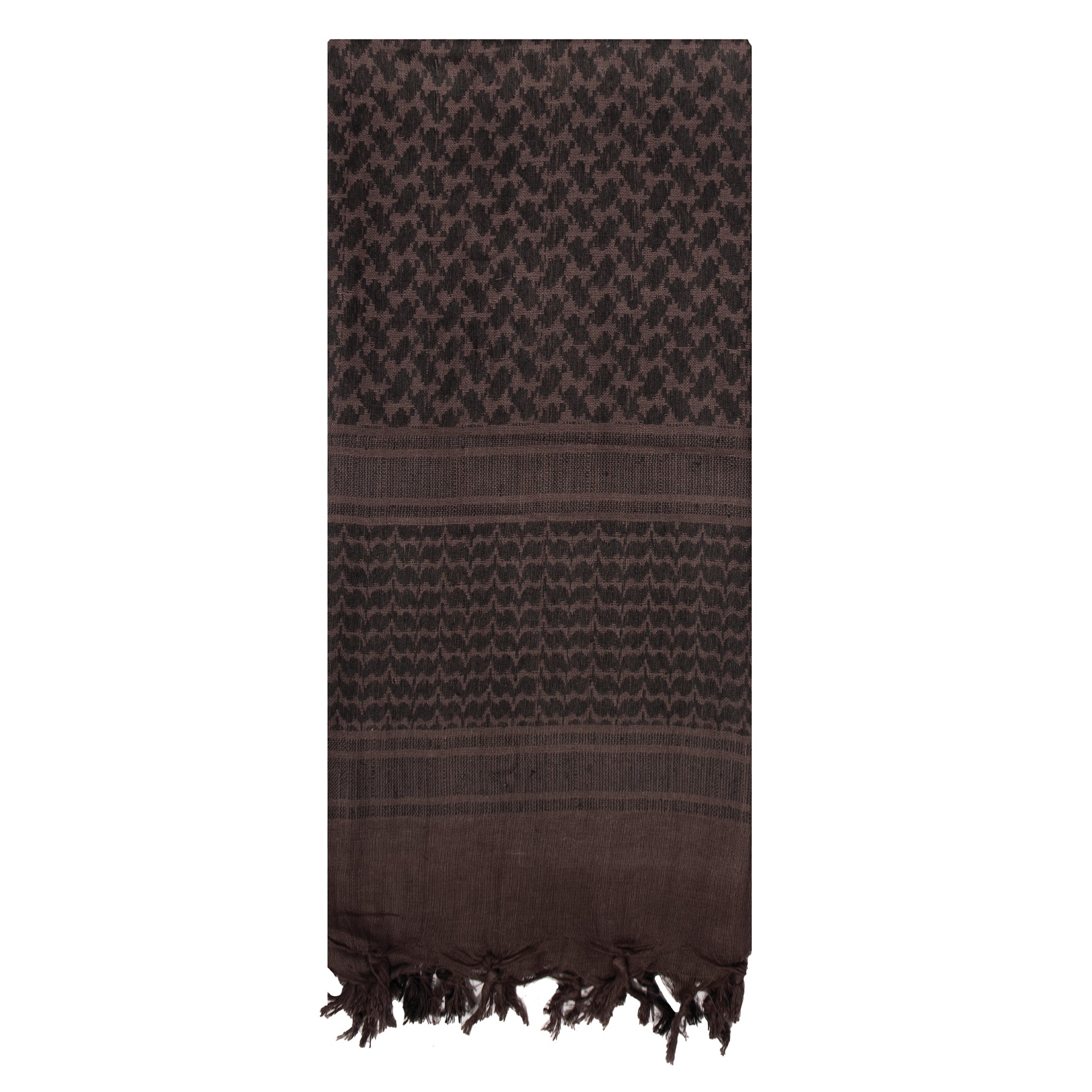 Rothco Lightweight Shemagh Tactical Desert Keffiyeh Scarf Black / Brown - Versatile 42" x 42" Cotton Headwear and Multi-Use Scarf