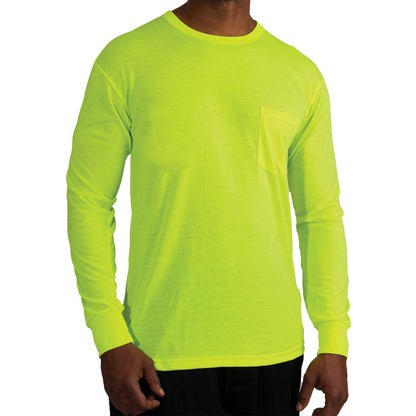 Rothco Moisture Wicking Long Sleeve Pocket T-Shirt - Safety Green, 3XL