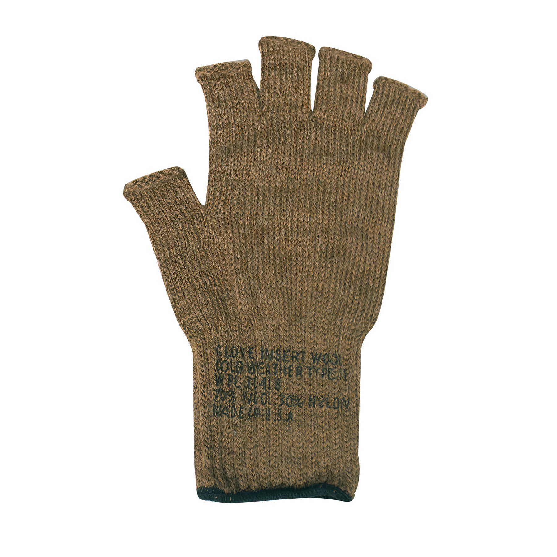 Rothco Fingerless Wool Gloves in Coyote Brown - US-Made Outdoor Warmth and Dexterity