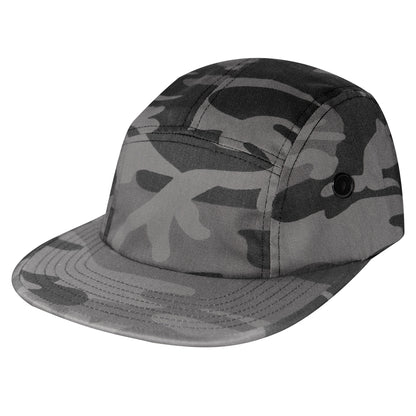 Rothco 5 Panel Street Cap Black Camo - Adjustable Classic Design for Active Wear