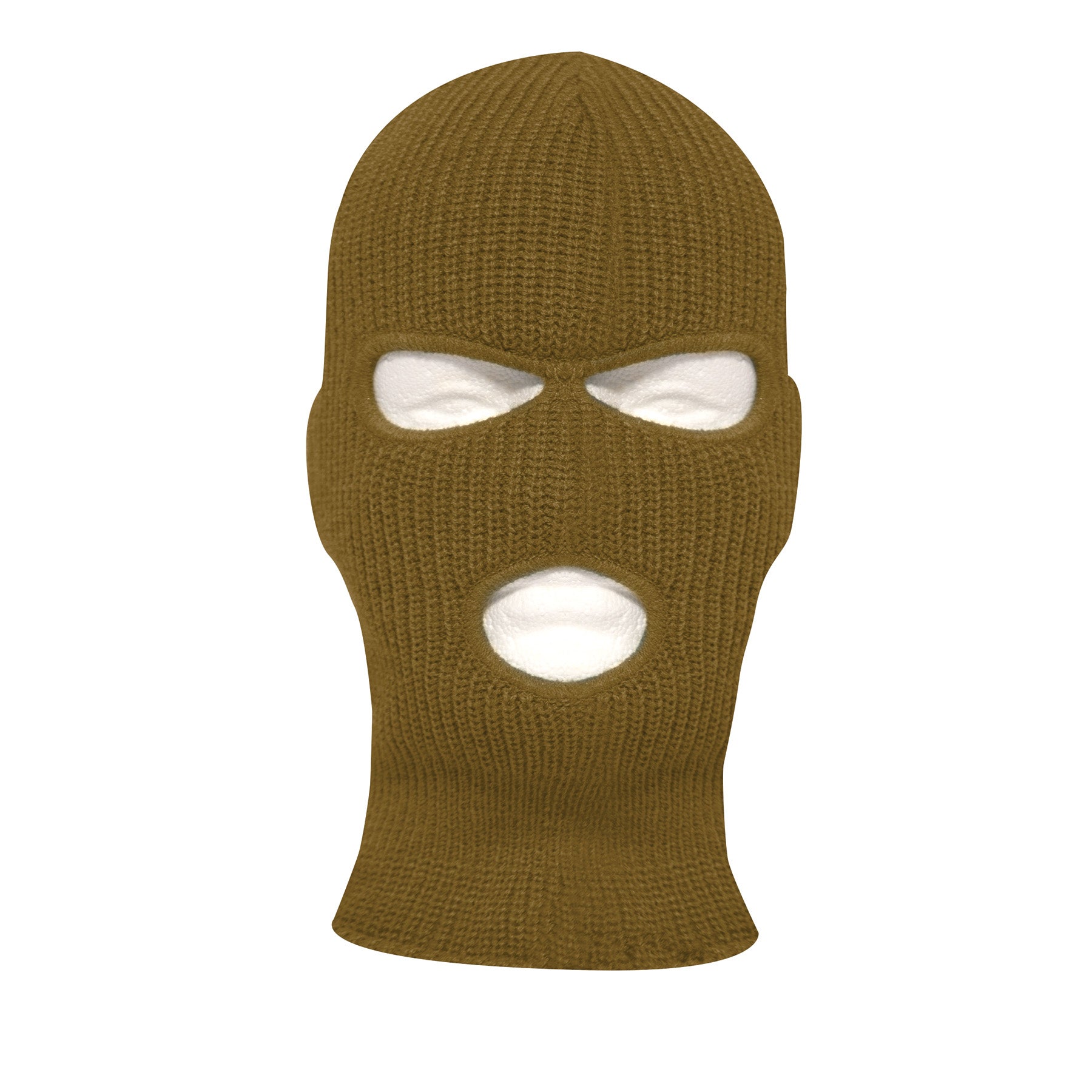 Rothco Fine Knit Three Hole Facemask in Coyote Brown – Warm Lightweight Cold Weather Face Cover