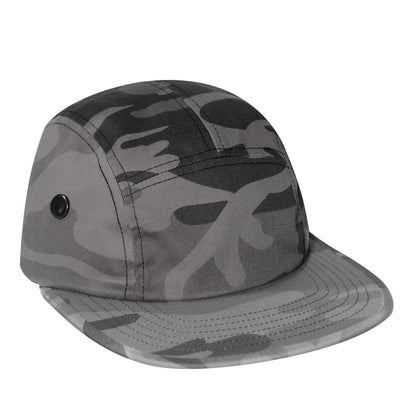 Rothco 5 Panel Street Cap Black Camo - Adjustable Classic Design for Active Wear
