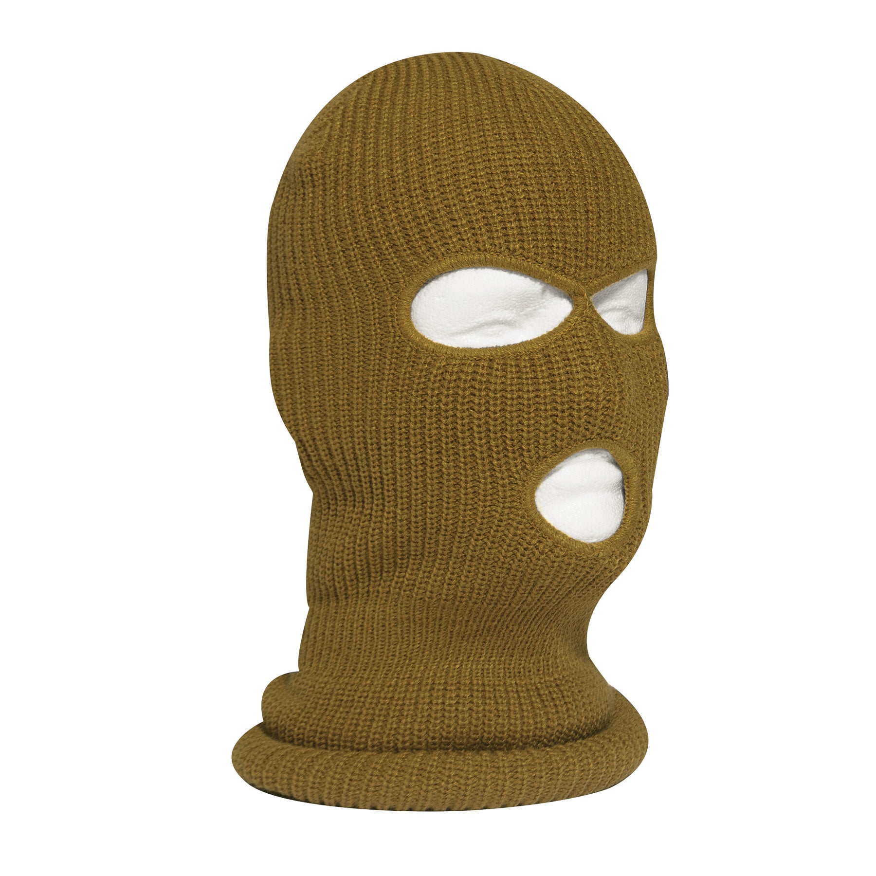 Rothco Fine Knit Three Hole Facemask in Coyote Brown – Warm Lightweight Cold Weather Face Cover