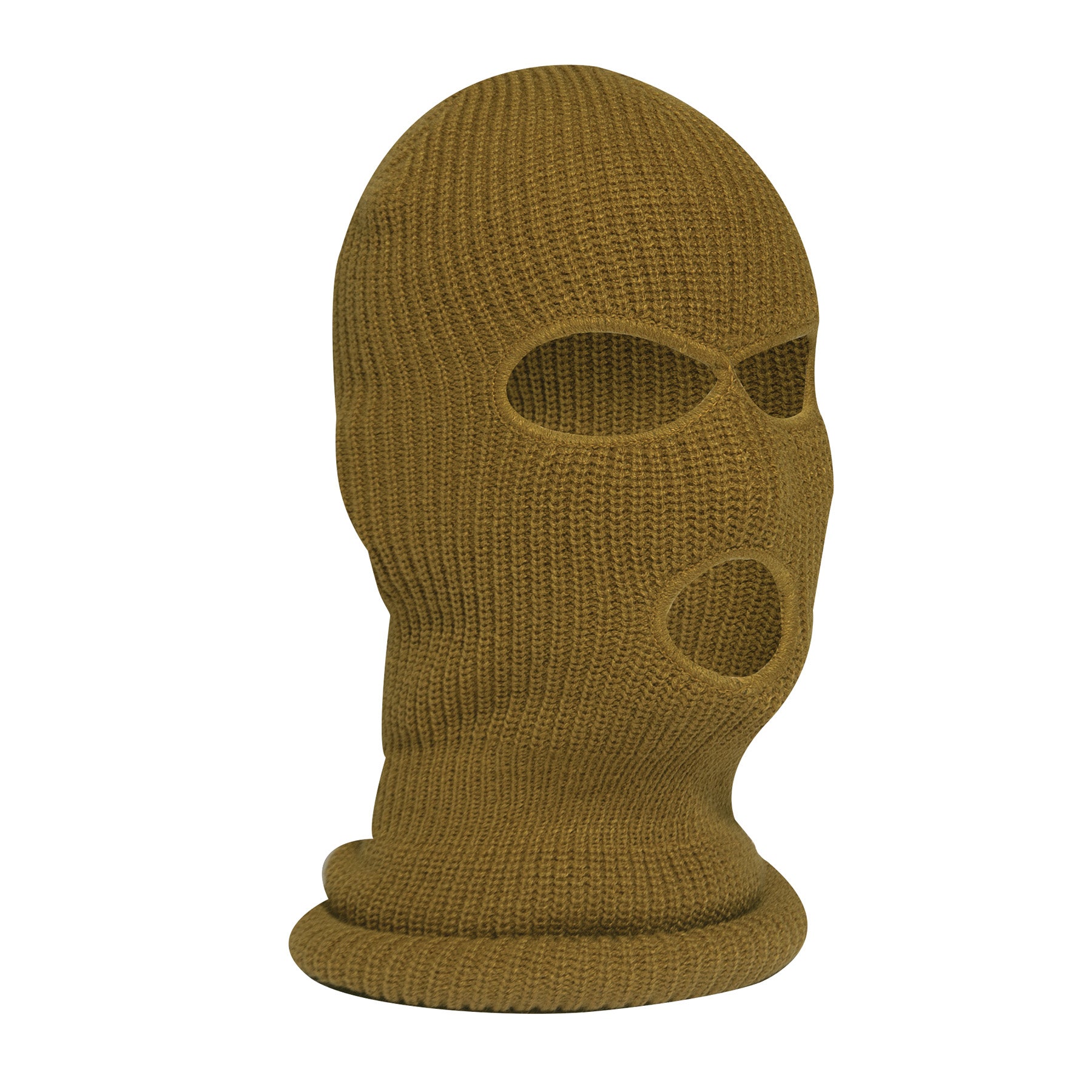 Rothco Fine Knit Three Hole Facemask in Coyote Brown – Warm Lightweight Cold Weather Face Cover