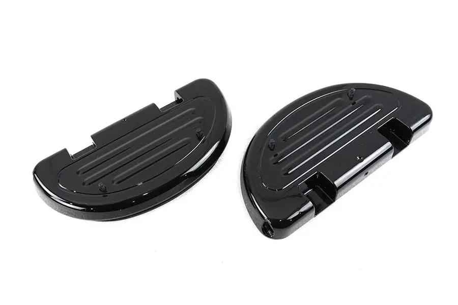 OE Gloss Black Passenger Half Moon Footboard Set for Harley Davidson FLT Models by OE