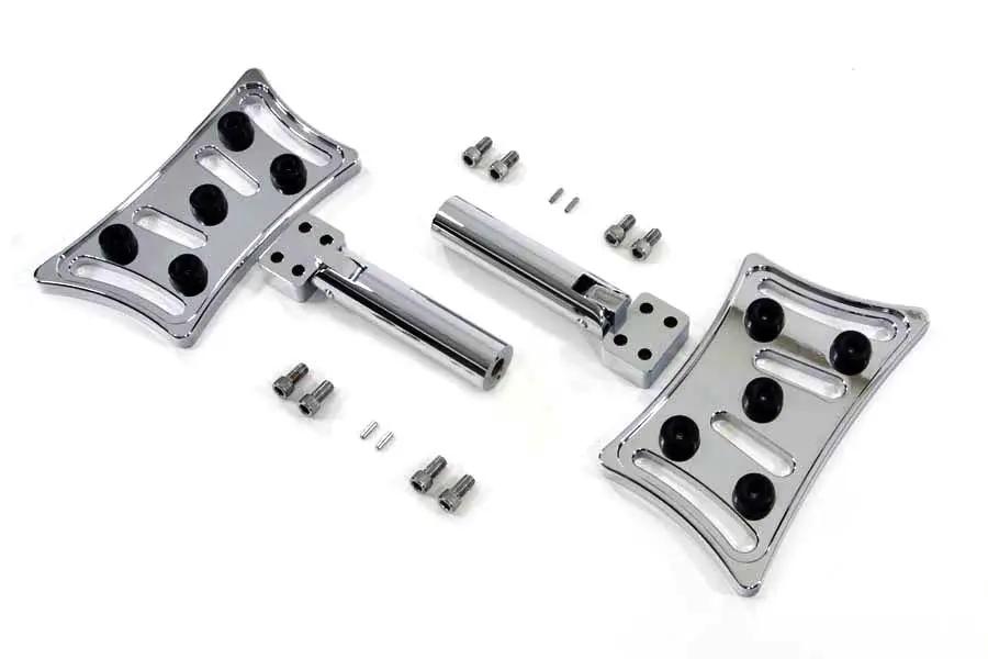 Wyatt Gatling Passenger Footboard Set Slasher Style with Chrome Finish and CNC Machining - Part #057210 by Wyatt Gatling