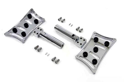 Wyatt Gatling Passenger Footboard Set Slasher Style with Chrome Finish and CNC Machining - Part #057210 by Wyatt Gatling
