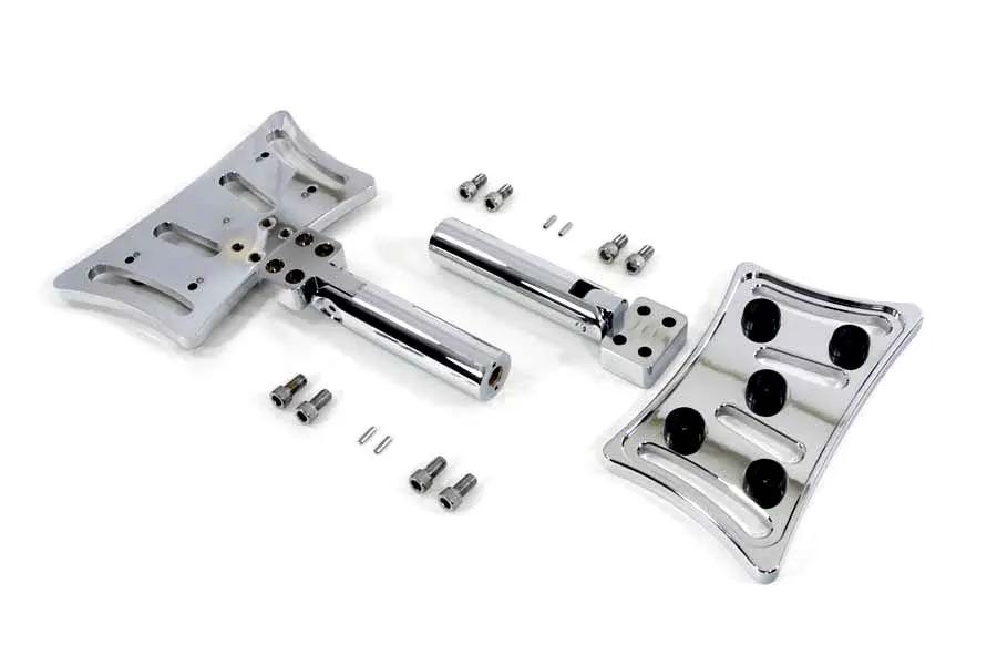 Wyatt Gatling Passenger Footboard Set Slasher Style with Chrome Finish and CNC Machining - Part #057210 by Wyatt Gatling