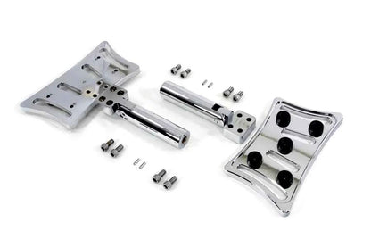 Wyatt Gatling Passenger Footboard Set Slasher Style with Chrome Finish and CNC Machining - Part #057210 by Wyatt Gatling