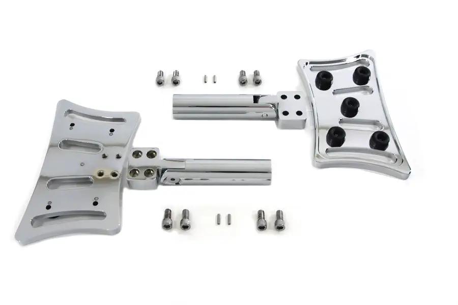 Wyatt Gatling Passenger Footboard Set Slasher Style with Chrome Finish and CNC Machining - Part #057210 by Wyatt Gatling