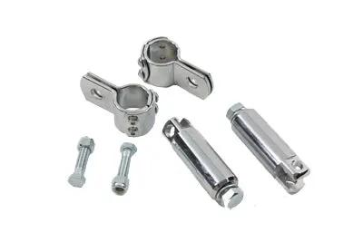 V-Twin Chrome Footpeg Mount Kit with 1-1/8 inch Clamp and 3-1/2 inch Extension Bars by V-Twin