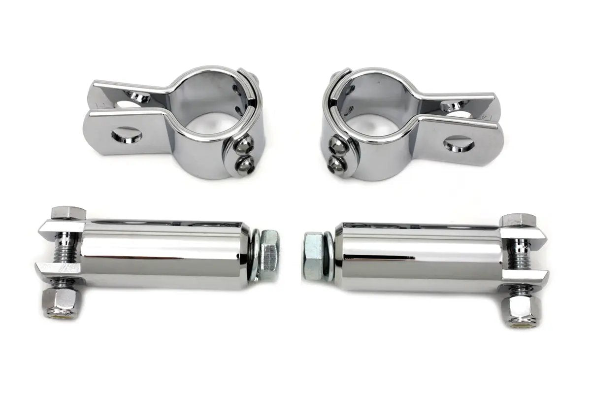 V-Twin Chrome Footpeg Mount Kit with Clamp Set and Extension Bars for Motorcycles by V-Twin