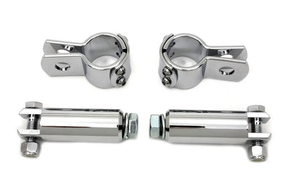 V-Twin Chrome Footpeg Mount Kit with Clamp Set and Extension Bars for Motorcycles by V-Twin
