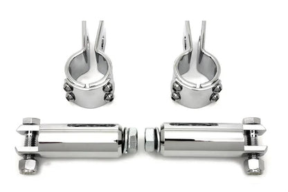 V-Twin Chrome Footpeg Mount Kit with Clamp Set and Extension Bars for Motorcycles by V-Twin