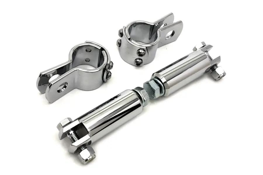 V-Twin Chrome Footpeg Mount Kit with Clamp Set and Extension Bars for Motorcycles by V-Twin