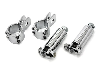 V-Twin Chrome Footpeg Mount Kit with Clamp Set and Extension Bars for Motorcycles by V-Twin