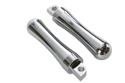 V-Twin Chrome Contour End Footpeg Set for Harley Softail Models by V-Twin