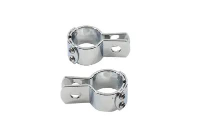 V-Twin Chrome 1-1/2 Inch Footpeg Mount Clamp Set - Part Number 77-6020 by V-Twin